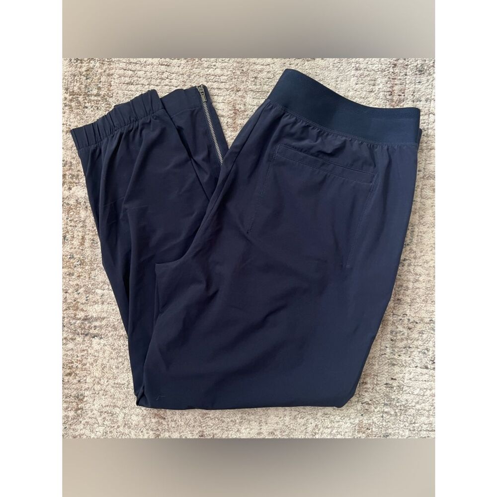 Athleta zip up joggers pants navy blue women’s size 12